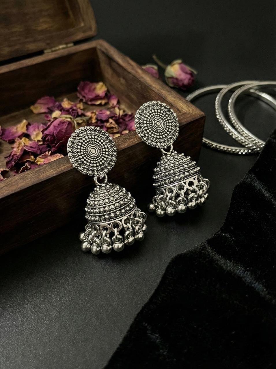 Silver Oxidised Earrings