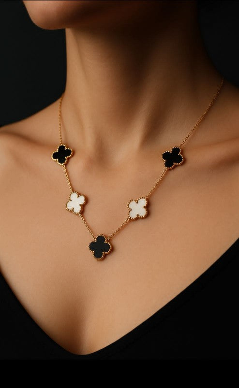 Double Sided Lucky Clover Necklace-KZ8812304