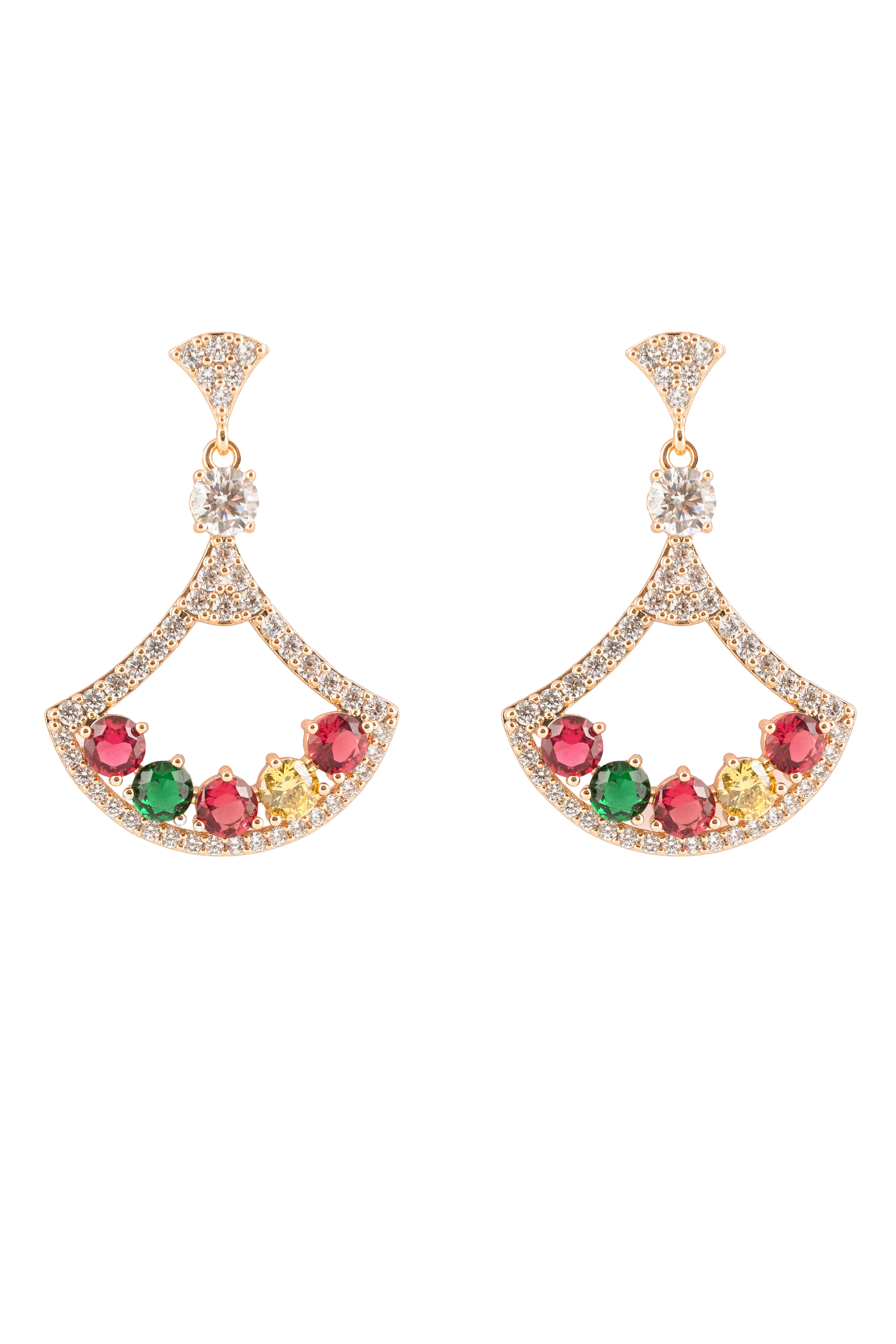 Aurora Royale Fan Drop Earring For Girls Latest Design-KZ8812309