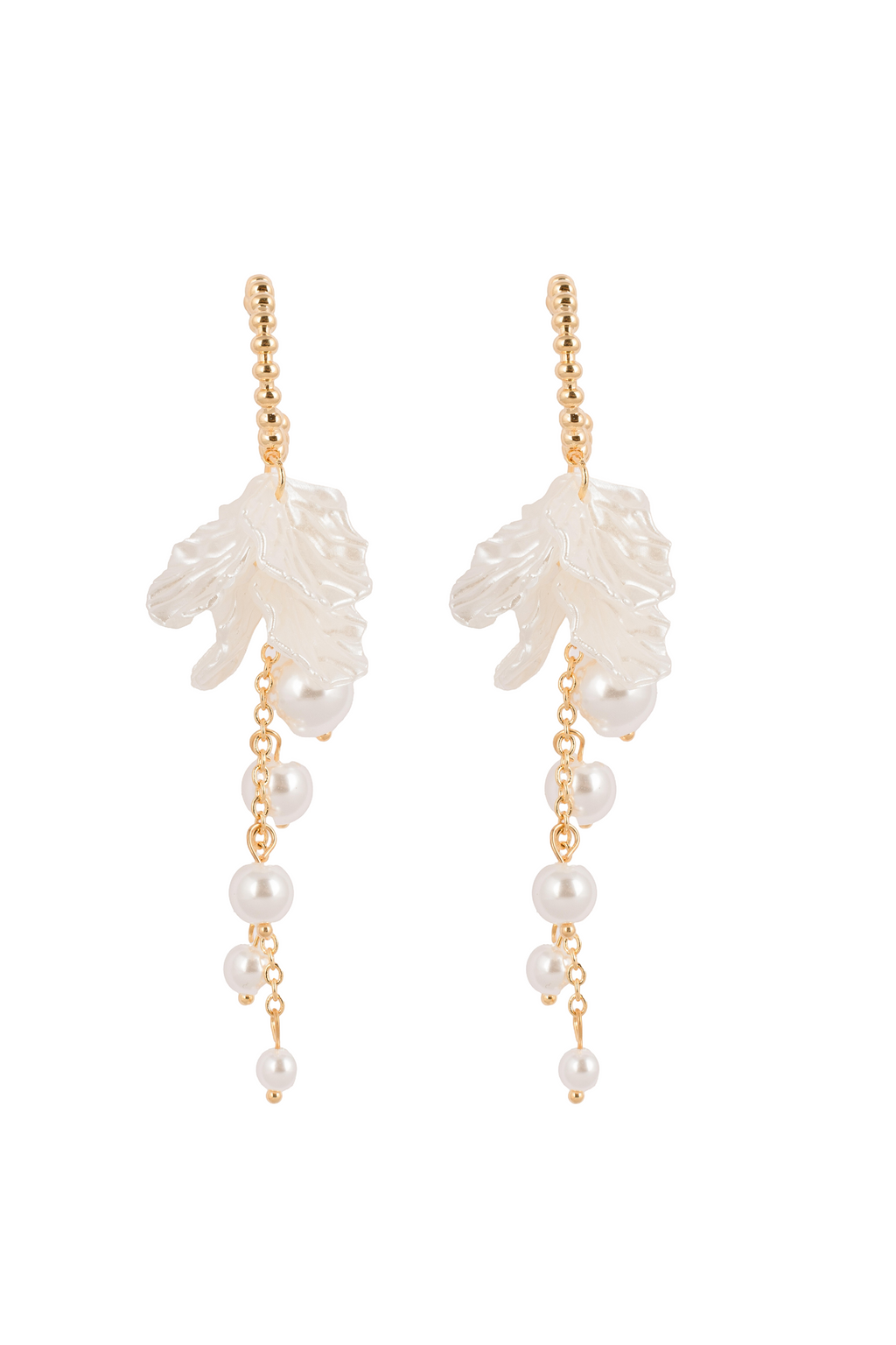 Ivory Leaf Drop Earring-KZ8812314