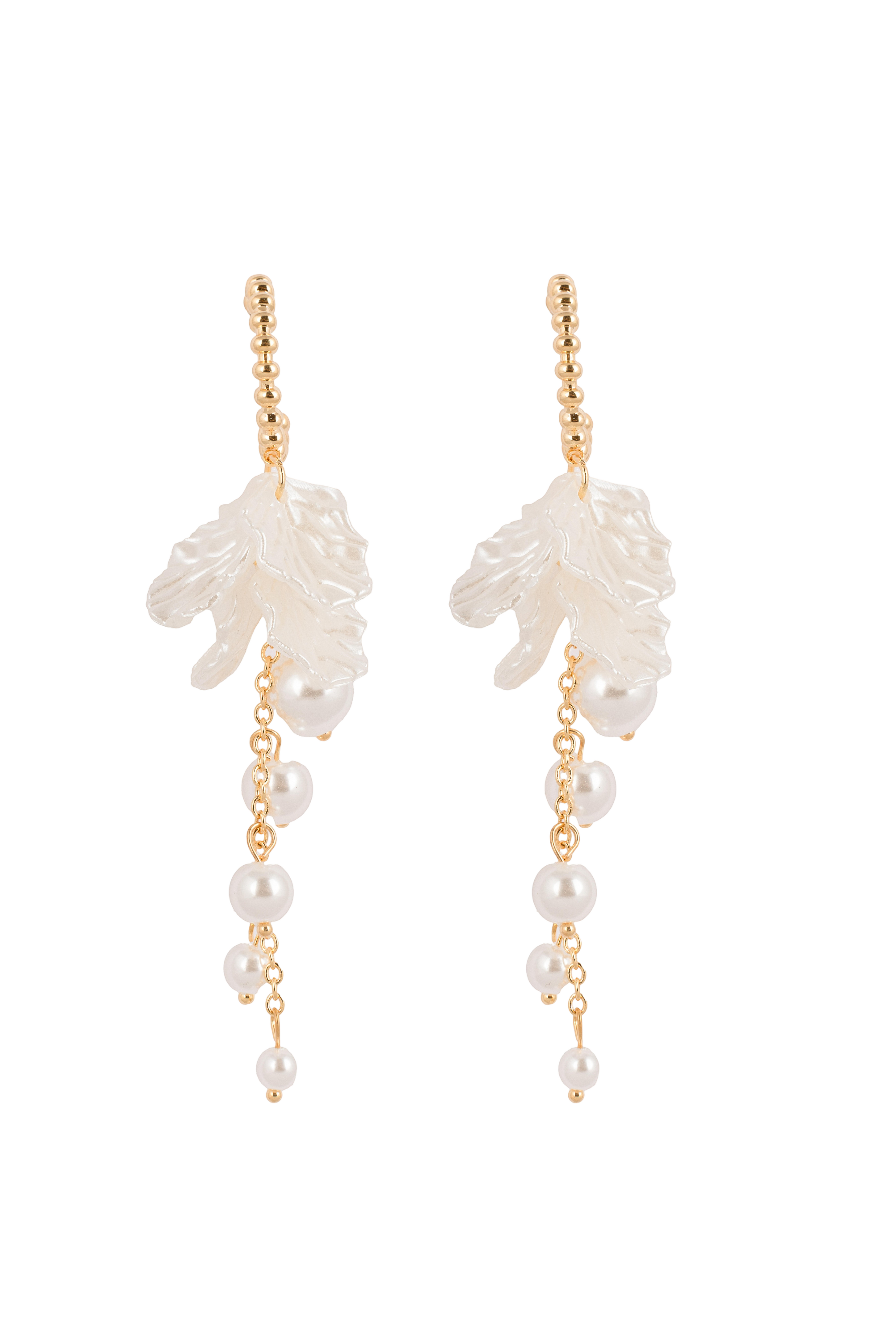 Ivory Leaf Drop Earring-KZ8812314