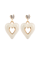 Gold Tone Heart Drop With Crystal Stud | Gold-Plated Stainless Steel – KZ8812322