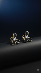 Black Butterfly Petal Studs | Gold-Plated Stainless Steel  – KZ8812329
