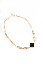 Black Clover Baguette Bracelet | Adjustable Gold-Plated Stainless Steel – KZ8812306