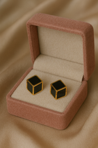 Imperial Black Box Studs | Gold-Plated Stainless Steel – KZ8812337