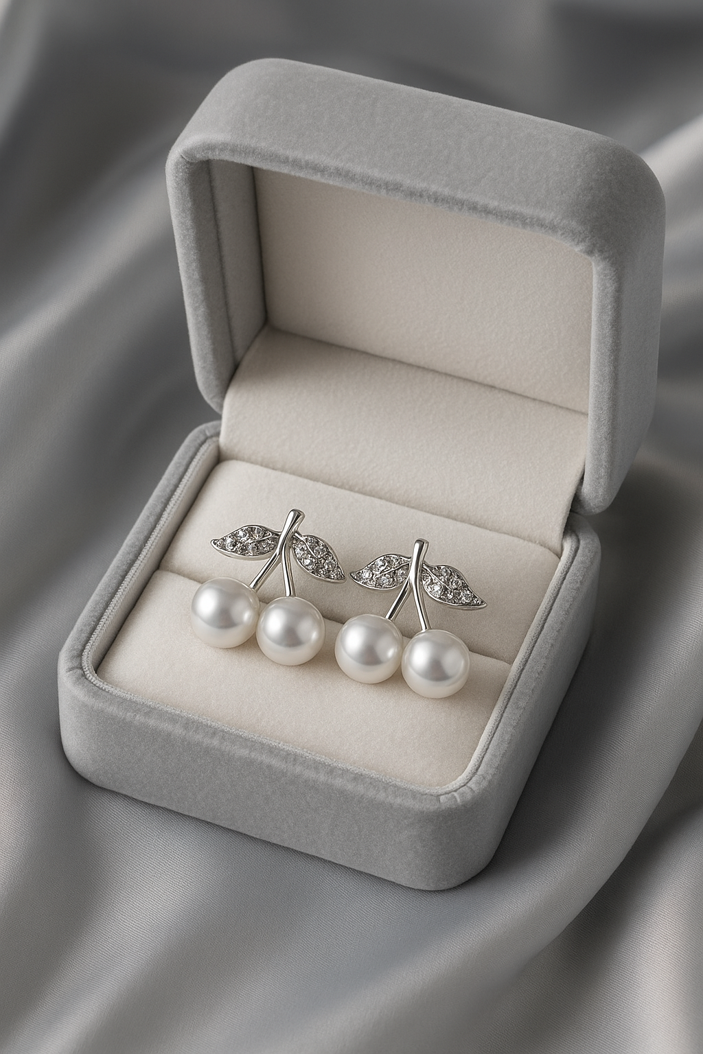 Silver Cherry Blossom Studs | Gold-Plated Stainless Steel– PL8812376