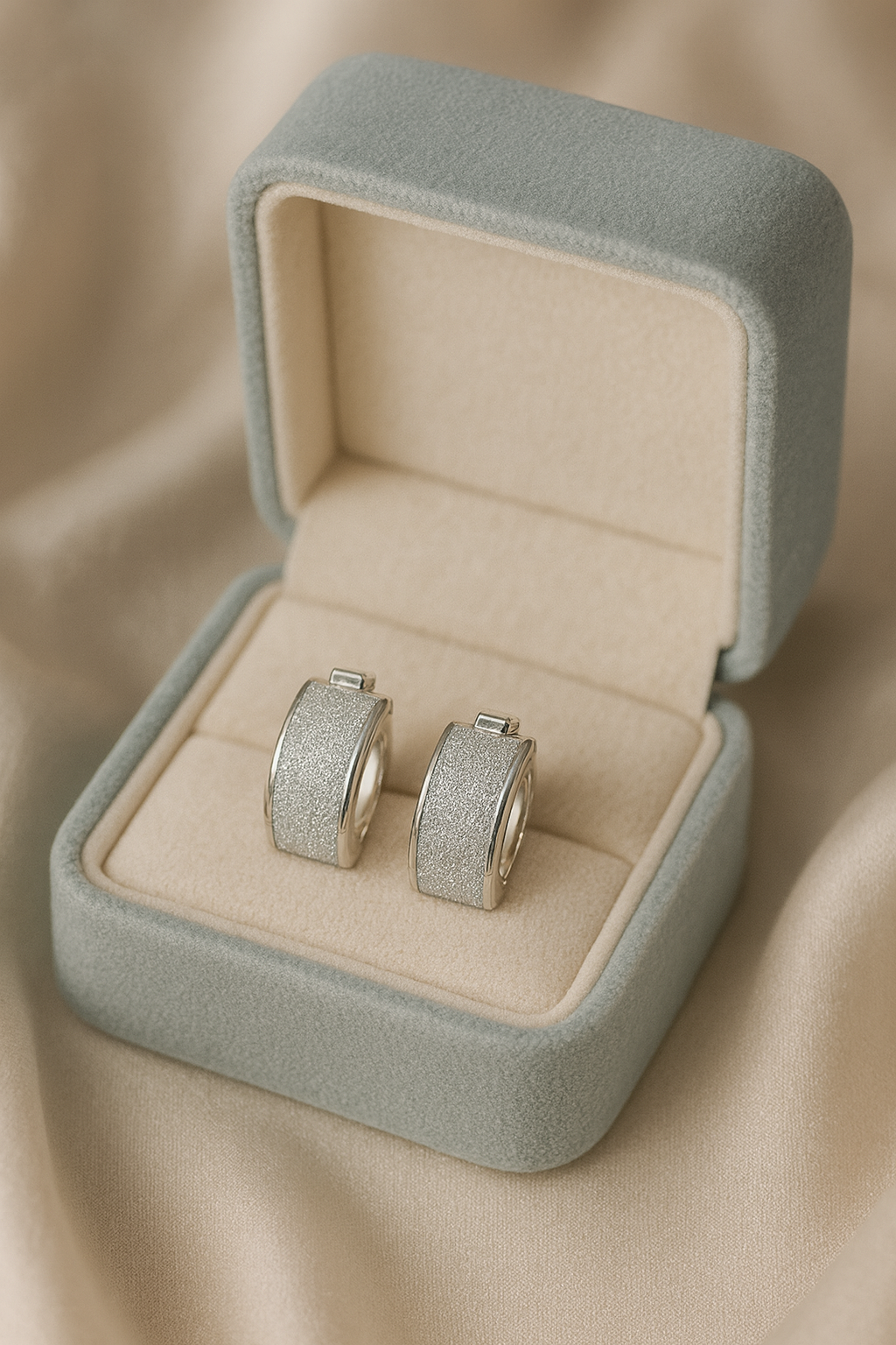 Silver Frost Hoop Earrings | Gold-Plated Stainless Steel–RY88123104