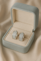 Silver Frost Hoop Earrings | Gold-Plated Stainless Steel–RY88123104