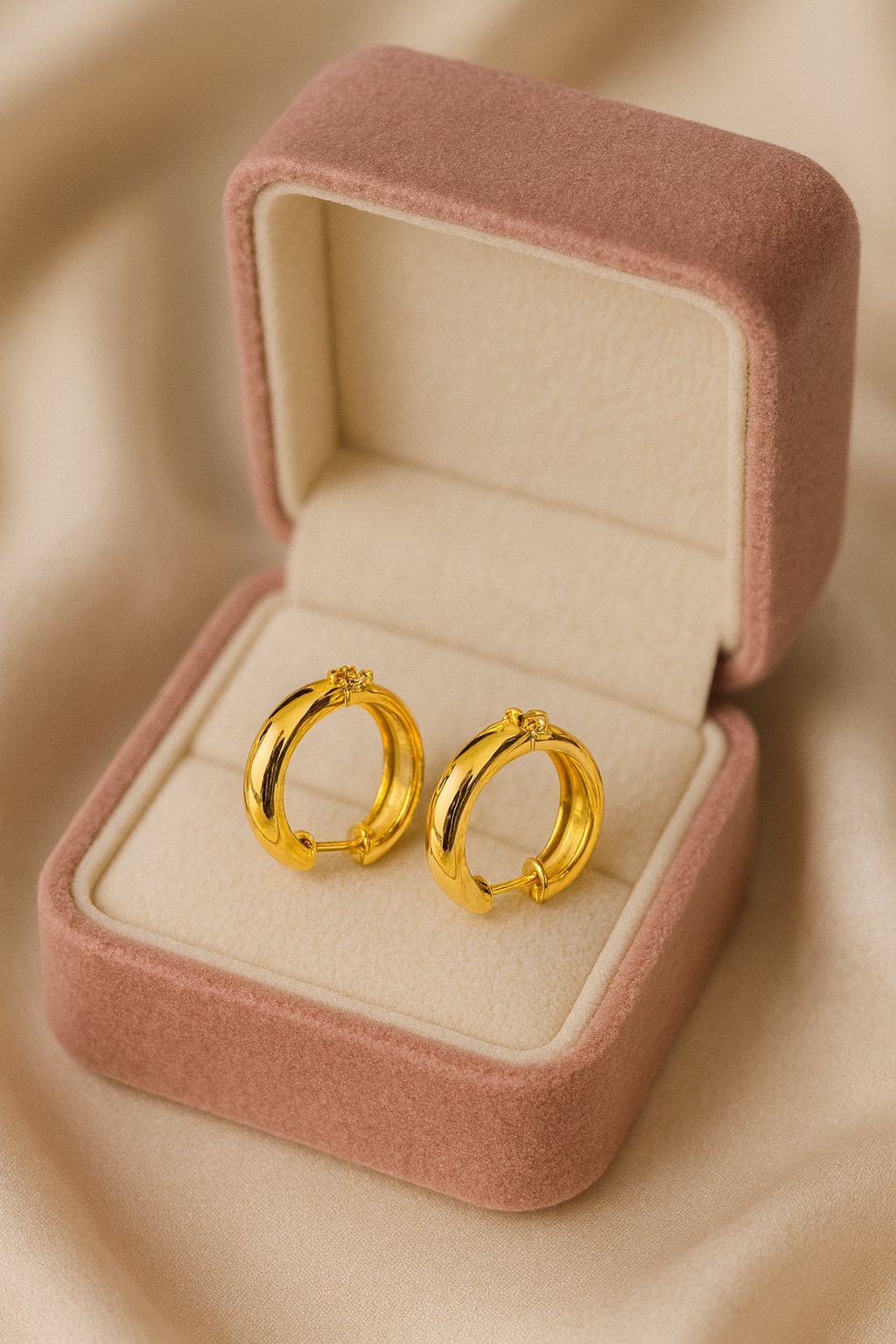 Classic Gold Earrings | Gold-Plated Stainless Steel-RY88123107
