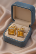 Geometric Pave Halo Studs | Gold-Plated Stainless Steel – PL8812373