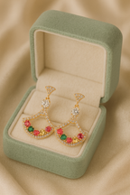 Aurora Royale Fan Drop Earrings | Gold-Plated Stainless Steel – KZ8812309