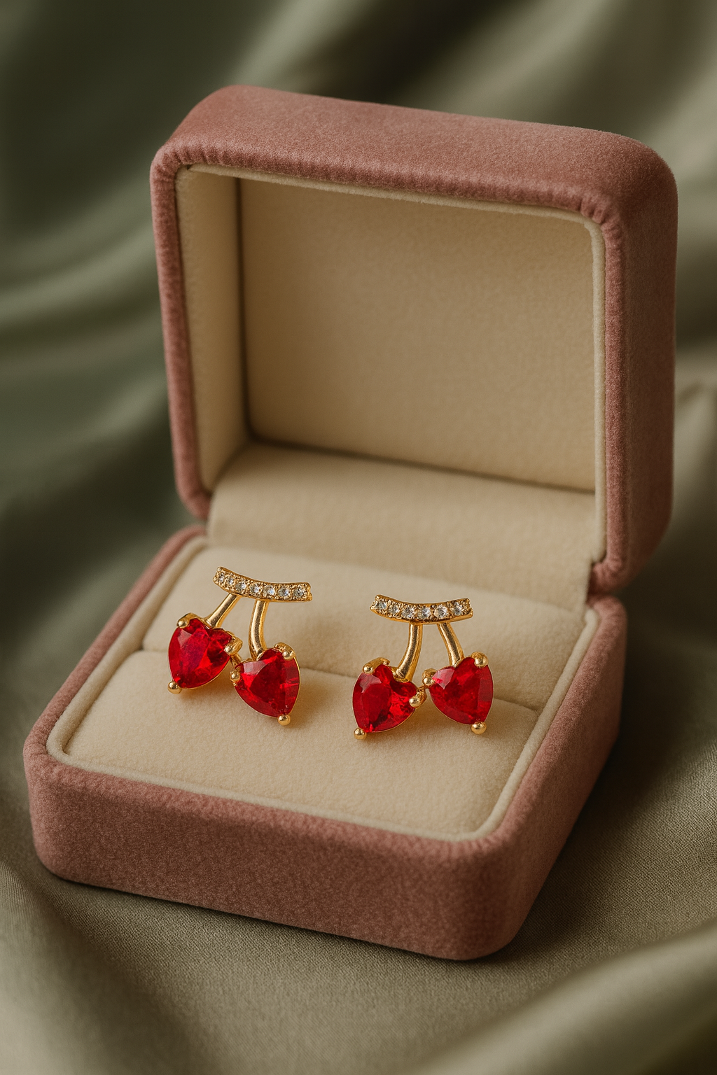 Cherry Kiss Earrings | Gold-Plated Stainless Steel  – KZ8812318