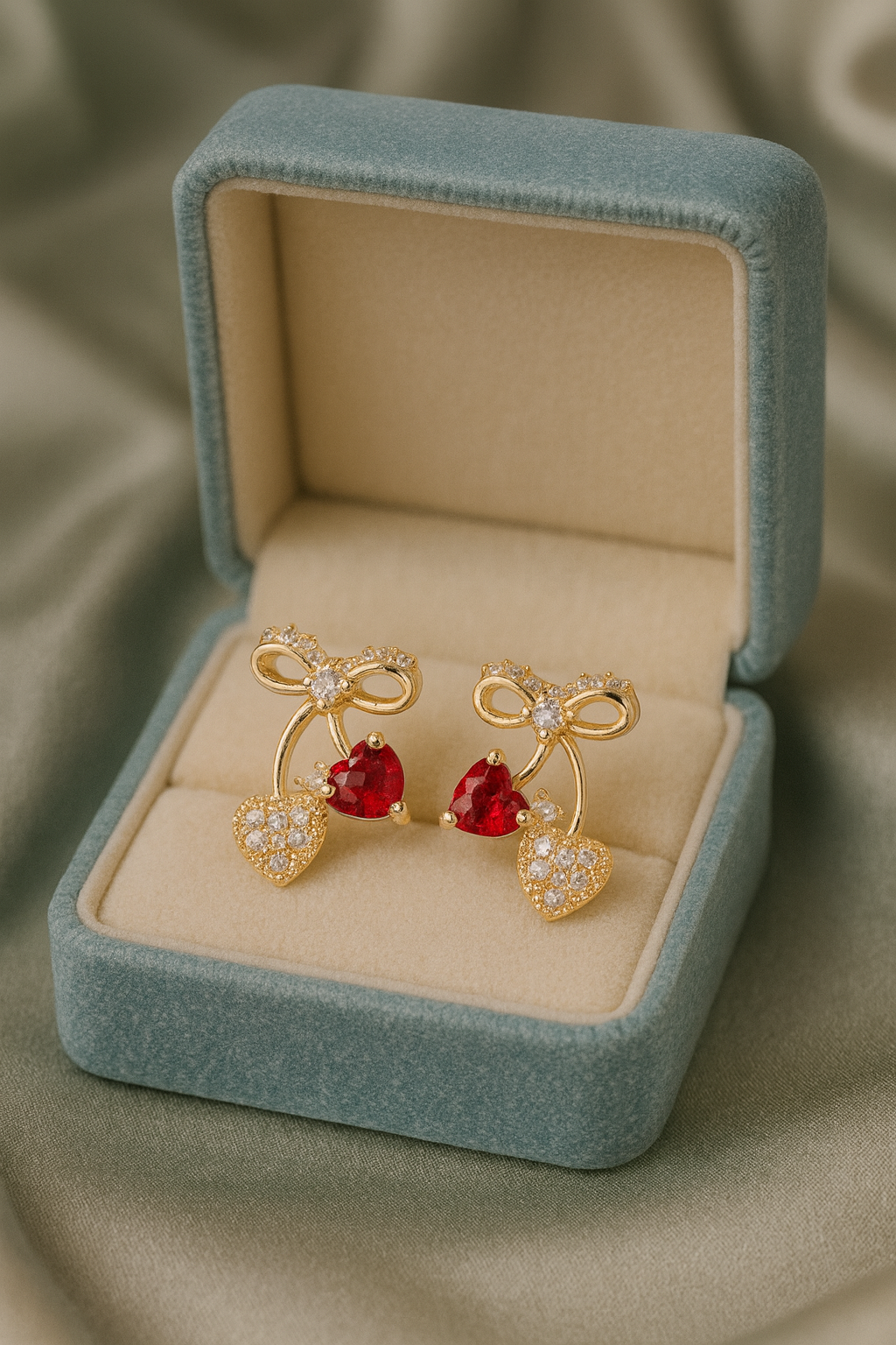 Love Ruby Knot Earrings | Gold-Plated Stainless Steel– KZ8812316