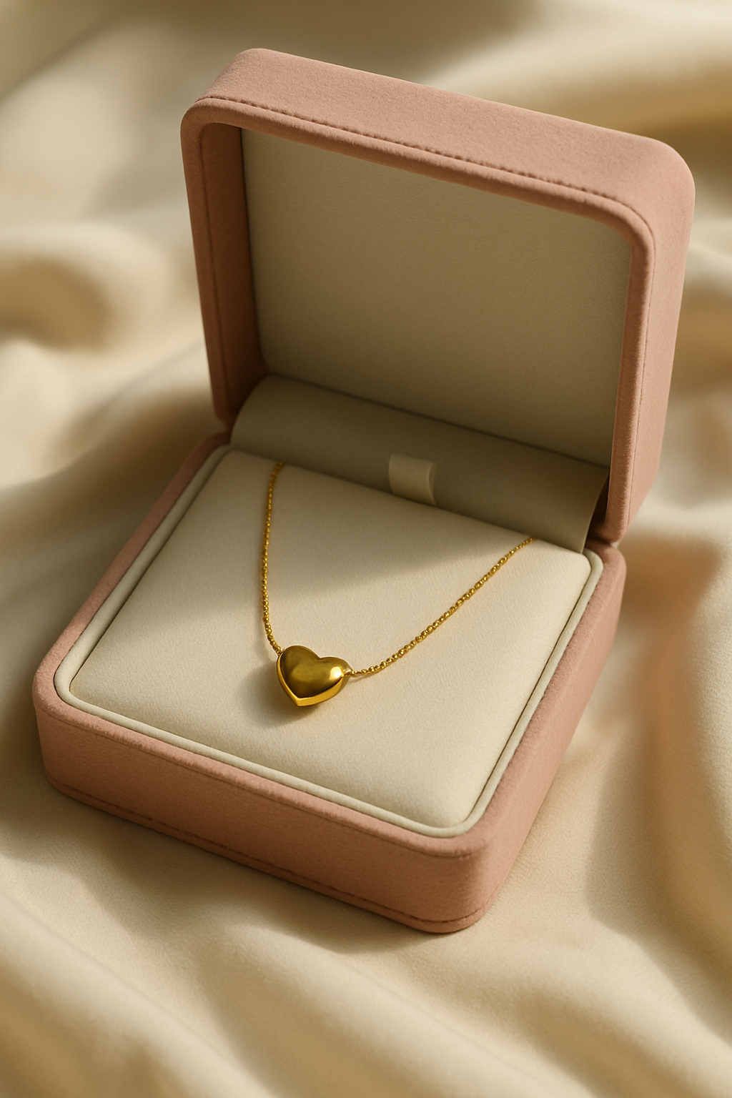 Minimal Heart Necklace | Gold-Plated Stainless Steel- KZ8812307