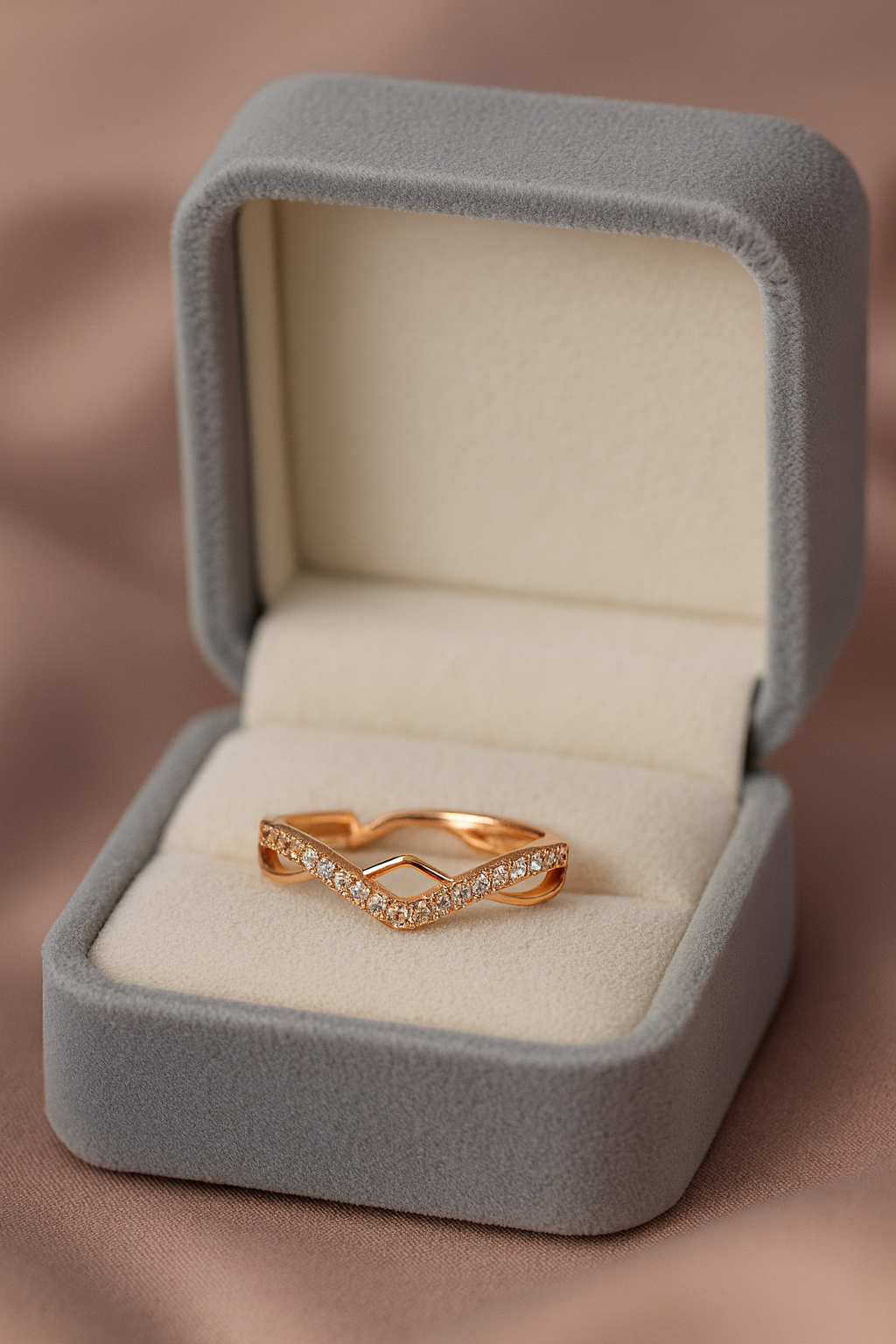 V-Cut Elegance Ring |  Gold-Plated Brass Adjustable Ring – SCB8812380