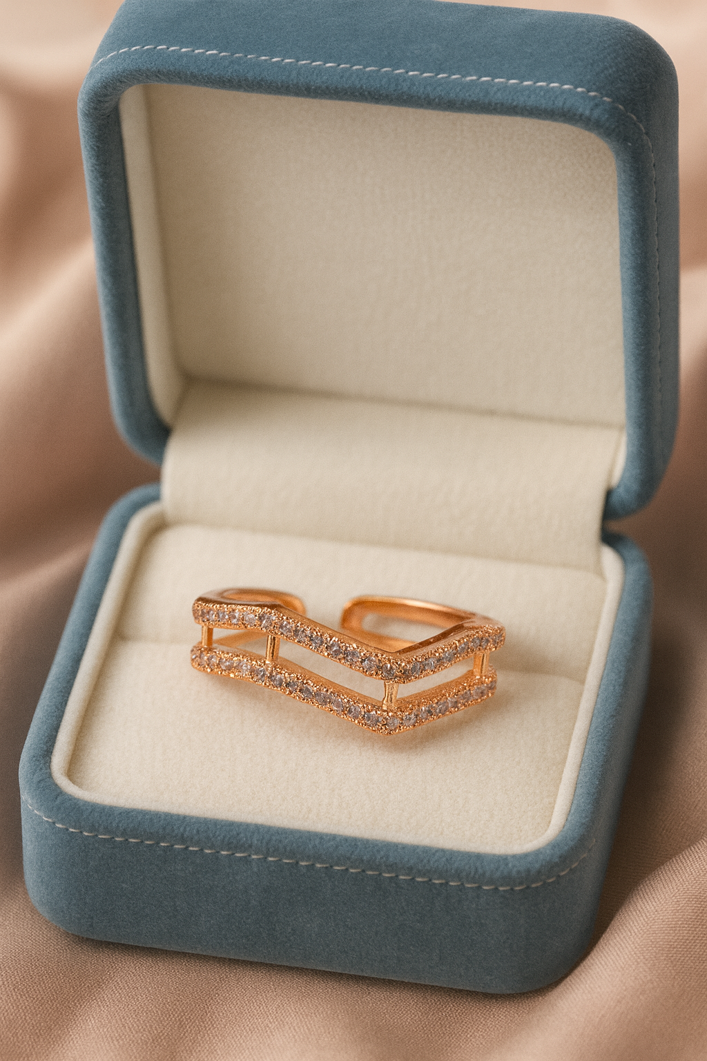 Luxe Layered Ring |  Gold-Plated Brass Adjustable Ring  – SCB8812379