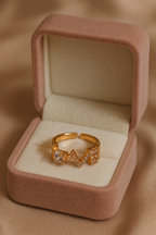 Love Letter Ring | Gold-Plated Brass Adjustable Ring–SCB8812383