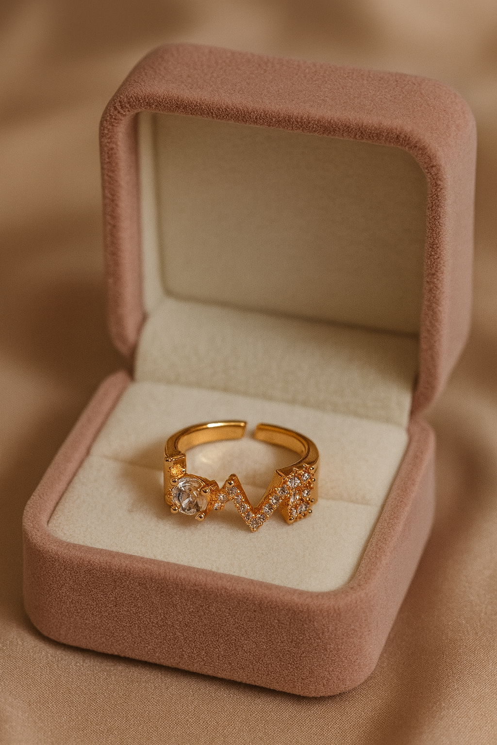 Love Letter Ring | Gold-Plated Brass Adjustable Ring–SCB8812383