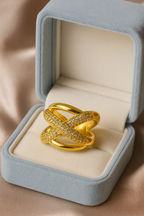 CrossGlow Ring | Adjustable Gold-Plated Stainless Steel–KZ8812398