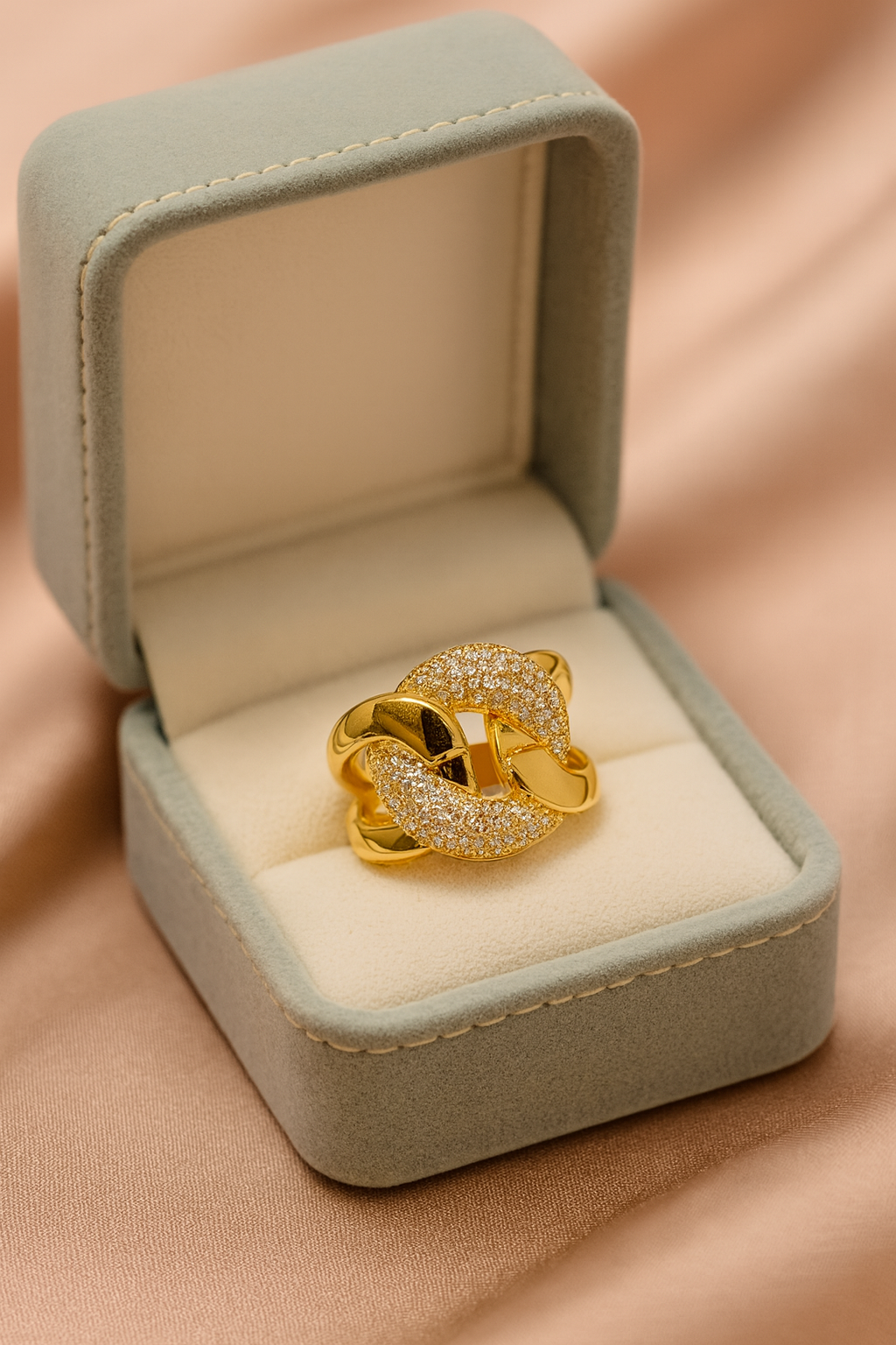 Royal Knot Ring | Adjustable Gold-Plated Stainless Steel–KZ8812392