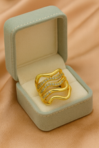 Ocean Wave Ring | Adjustable Gold-Plated Stainless Steel–KZ88123101