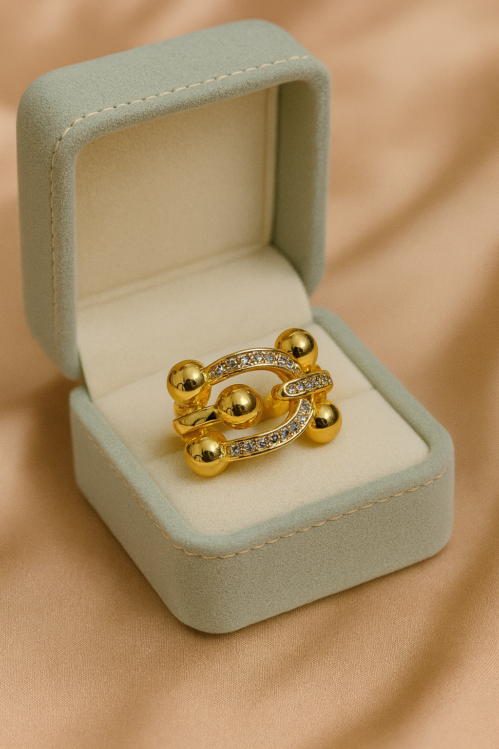 Royal Crest Ring | Adjustable Gold-Plated Stainless Steel–KZ8812394