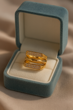 Trinity Grace Ring | Adjustable Gold-Plated Stainless Steel–KZ88123102