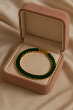 Green Aurora Baguette Bracelet | Gold-Plated Stainless Steel  – KZ8812366