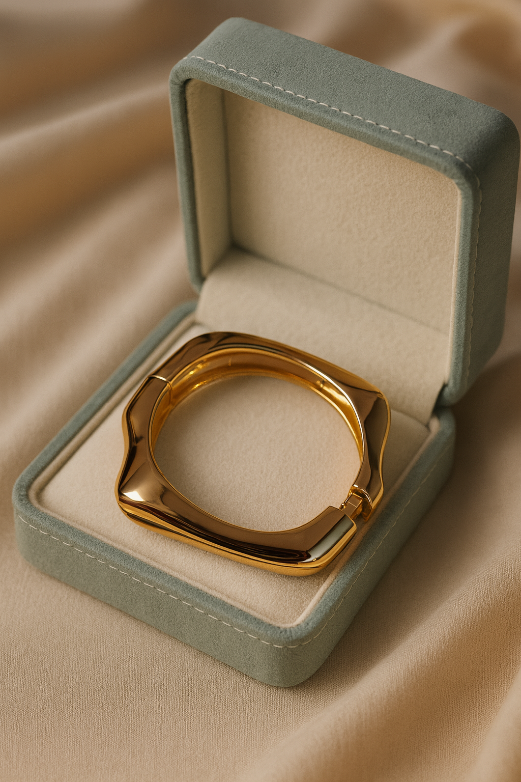 Regal Twist Statement Kada – | Gold-Plated Stainless Steel -KZ8812371