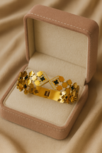 Majestic Clover Crown Kada | Gold-Plated Stainless Steel  – KZ8812368