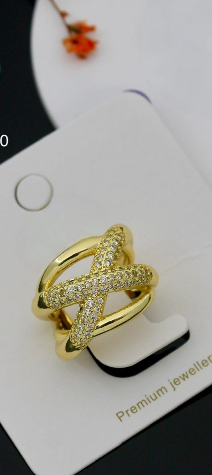 CrossGlow Ring | Adjustable Gold-Plated Stainless Steel–KZ8812398