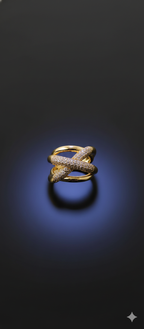 CrossGlow Ring | Adjustable Gold-Plated Stainless Steel–KZ8812398