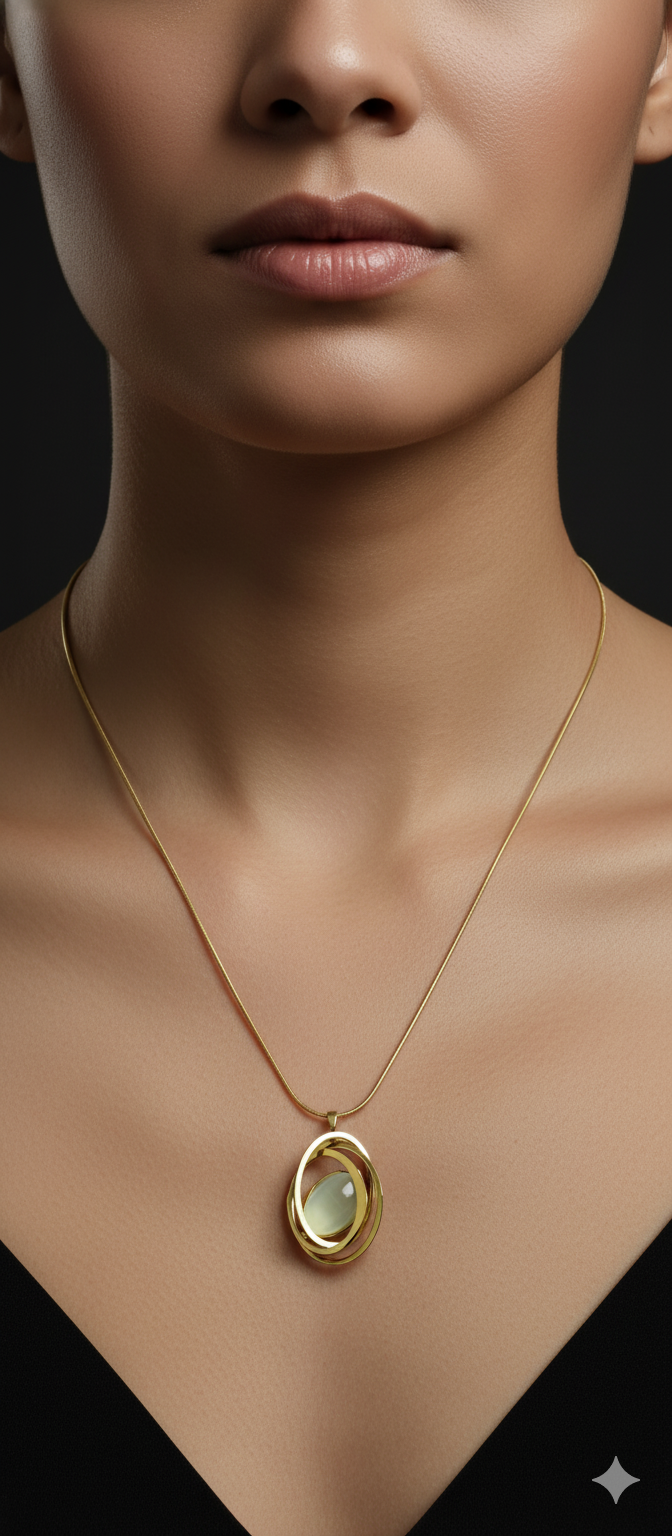 Crown Orbit Prestige Necklace | Gold-Plated Stainless Steel  – KZ8812348