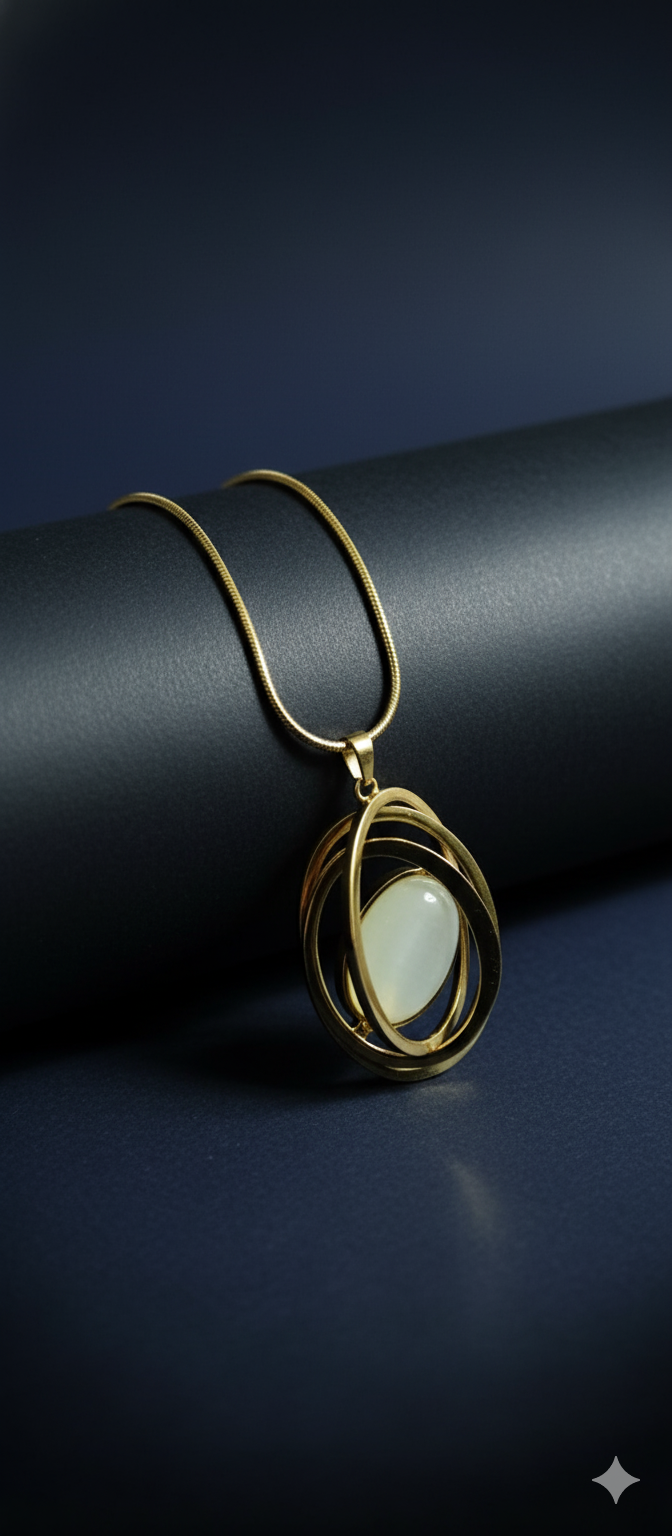 Crown Orbit Prestige Necklace | Gold-Plated Stainless Steel  – KZ8812348