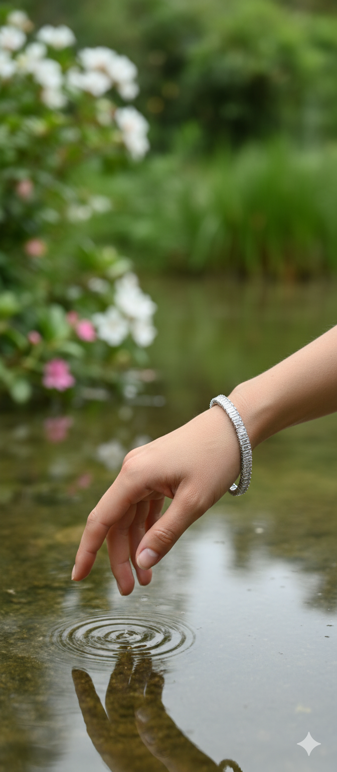 Crystal Royale Tennis Bracelet | Gold-Plated Stainless Steel – KZ8812363