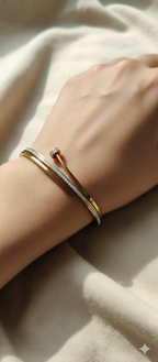 Diamond Curve Signature Kada | Gold-Plated Stainless Steel – KZ8812364