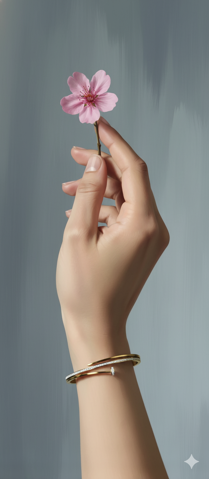 Diamond Curve Signature Kada | Gold-Plated Stainless Steel – KZ8812364