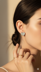 Diamond Split Heart Studs | Gold-Plated Stainless Steel – KZ8812331