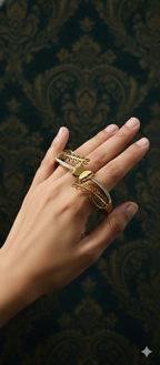 FlutterLeaf Elegance Kada | Gold-Plated Stainless Steel – KZ8812365