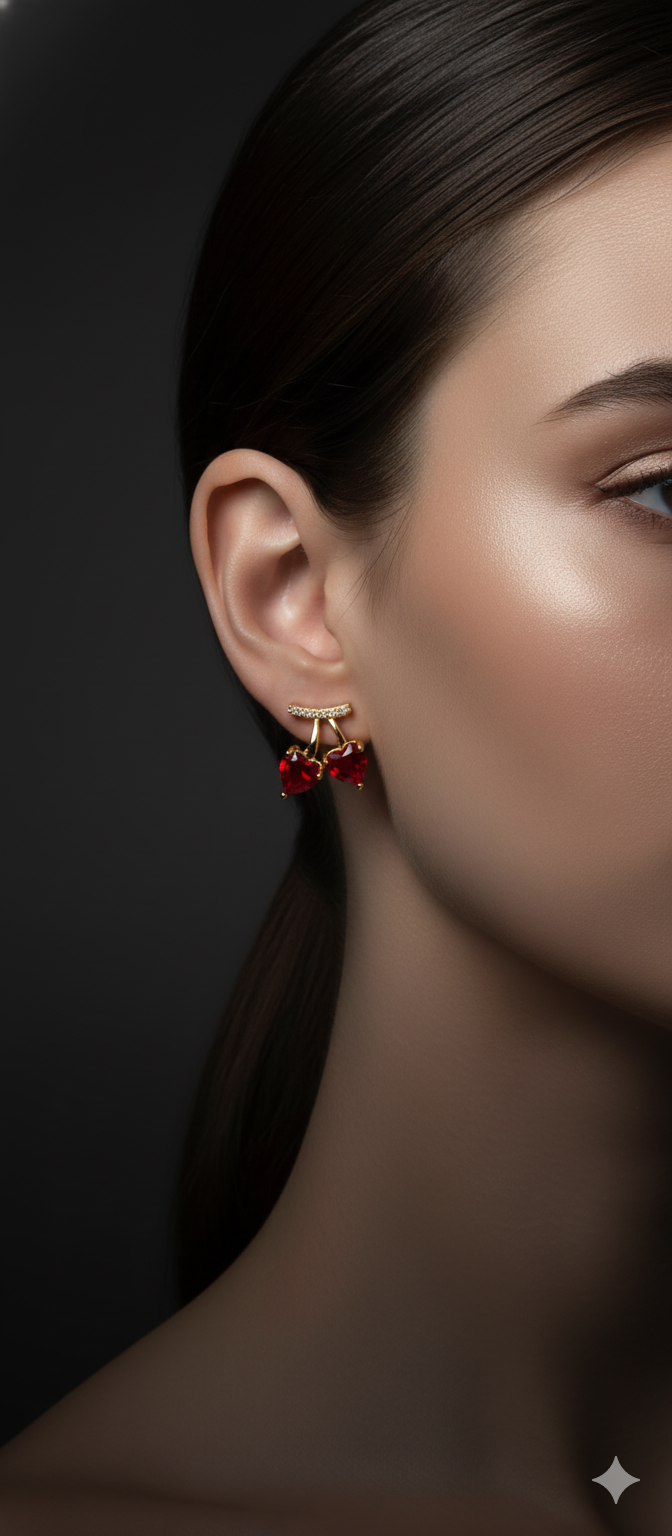 Cherry Kiss Earrings | Gold-Plated Stainless Steel  – KZ8812318