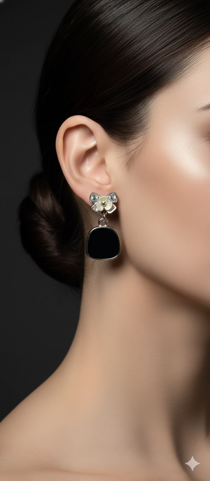 Midnight Bloom Earrings | Gold-Plated Stainless Steel – KZ8812317