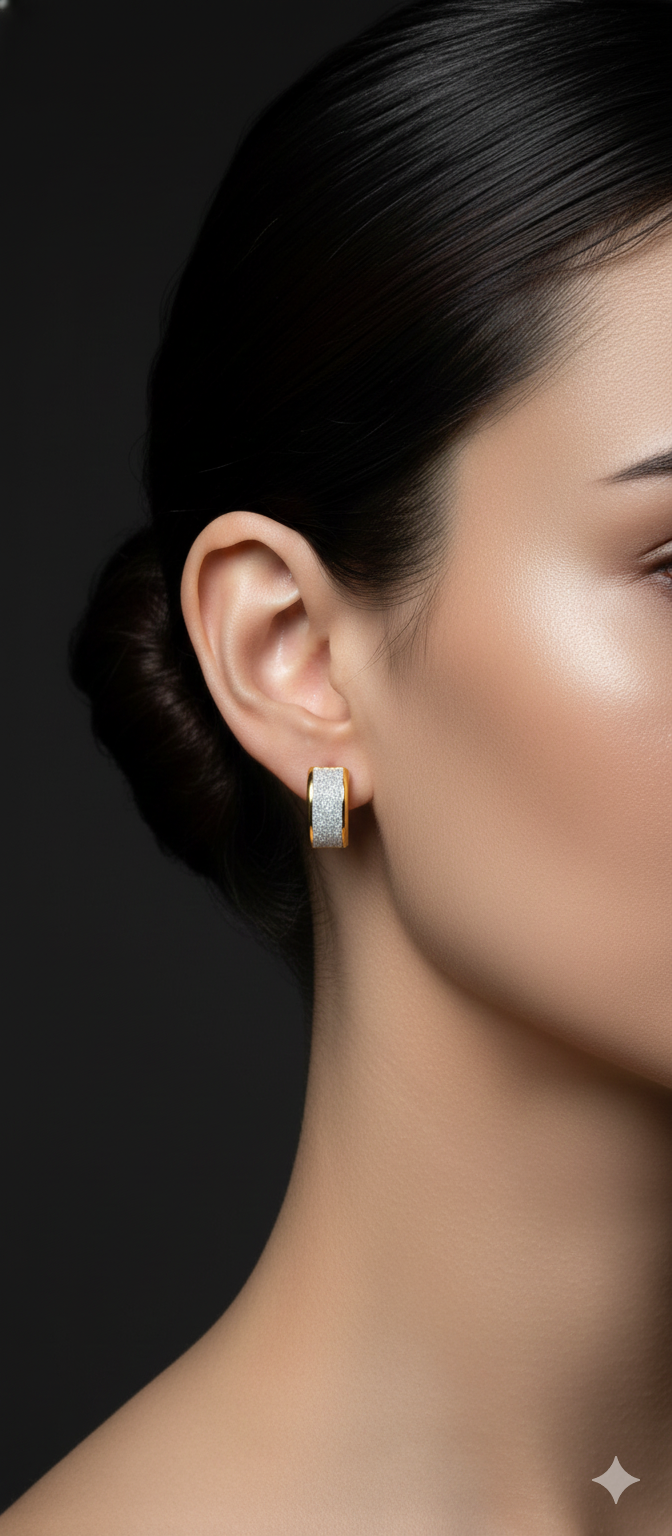 Golden FrostGlam Earrings | Gold-Plated Stainless Steel–RY88123106