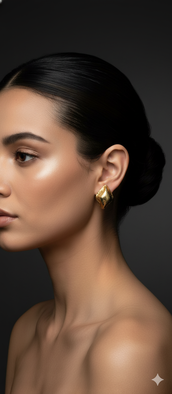 GoldCrush Stud Earrings | Gold-Plated Stainless Steel – KZ8812332