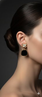 Midnight Bloom Earrings | Gold-Plated Stainless Steel – KZ8812317