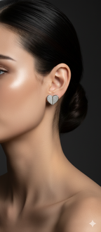 Diamond Split Heart Studs | Gold-Plated Stainless Steel – KZ8812331