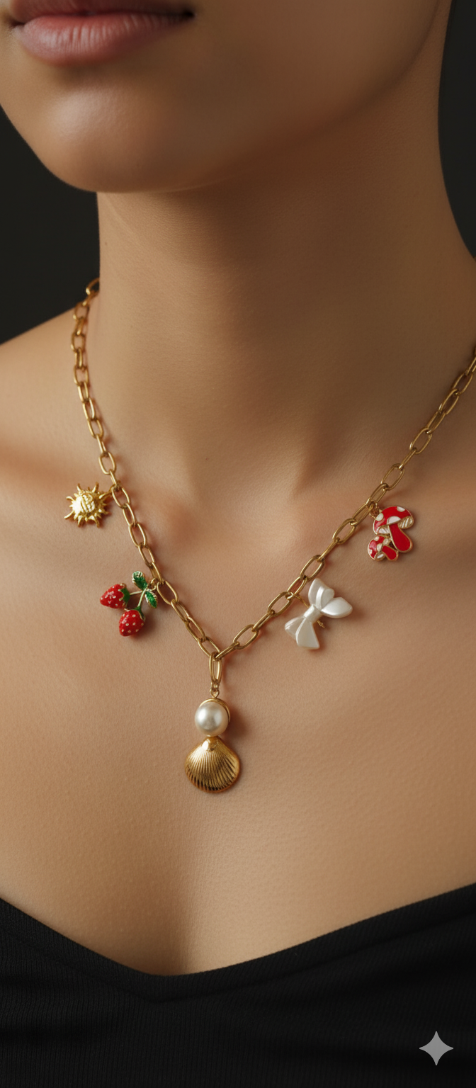 Coastal Cuties Charm Necklace | Gold-Plated Stainless Steel– KZ8812325