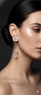 Aurora Bloom Floral Drop Earrings | Gold-Plated Stainless Steel – KZ8812320
