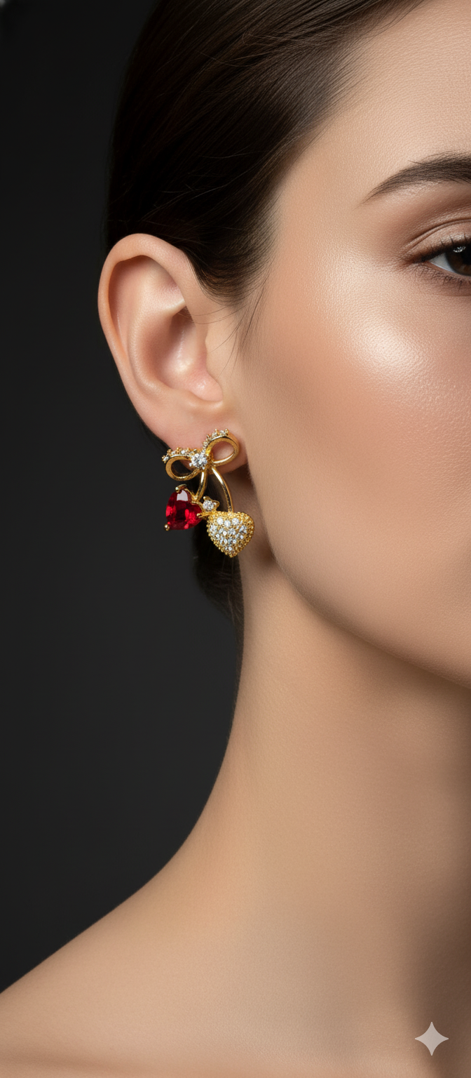 Love Ruby Knot Earrings | Gold-Plated Stainless Steel– KZ8812316