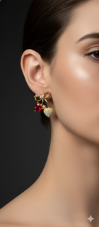 Love Ruby Knot Earrings | Gold-Plated Stainless Steel– KZ8812316