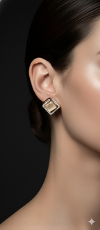 Geometric Pave Halo Studs | Gold-Plated Stainless Steel – PL8812373